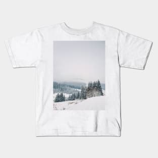 winter snowing scene Kids T-Shirt